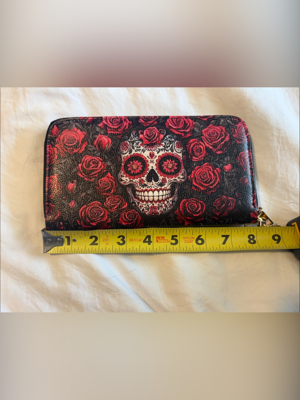 Red Rose Sugar Skull Tote and Wallet Set - Picture 9 of 9